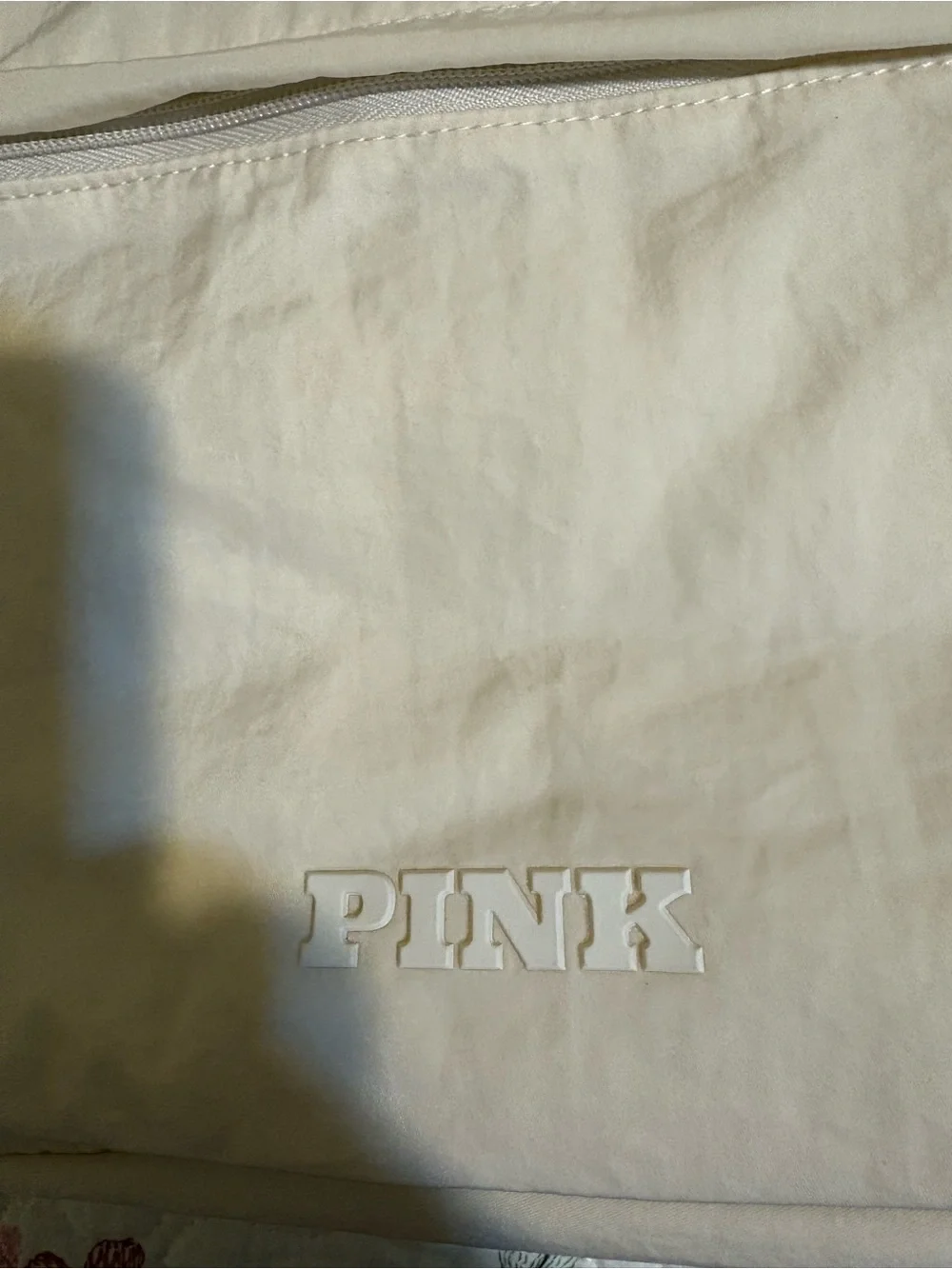 PINK Victoria's Secret Cream Quilted Backpack with Stripe Detail